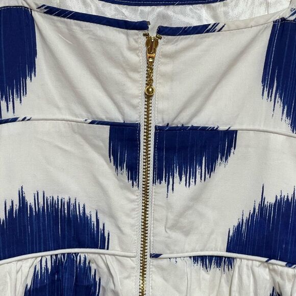 Kate Spade ♠️ Caroline Blue & White Dot Cotton Summer Dress, Size 4 - Picture 7 of 8
